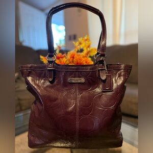 Coach Gallery Embossed Patent Leather Tote